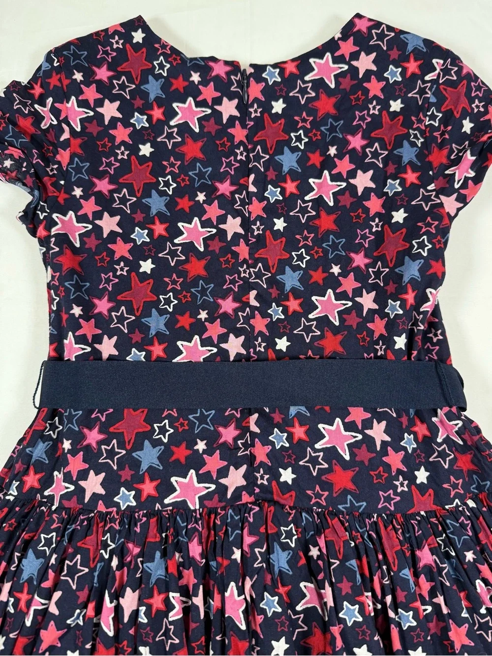 GAP Girls Star Print Fit Flare Dress S 6-7 Tulle Party Patriotic Preppy Cottage